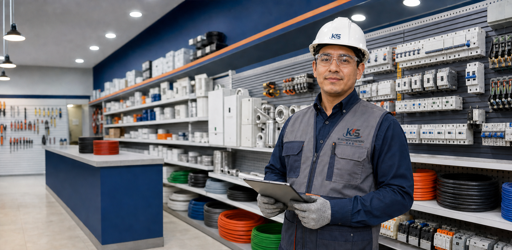 Asesor técnico en tienda de materiales eléctricos K&S