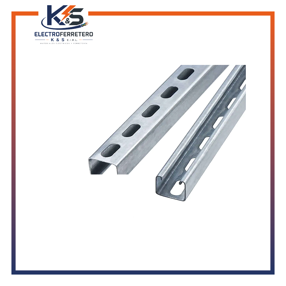 Riel Unistrut Bajo 41 x 21X2.40Mt Espesor 1.00Mm, 1.2Mm